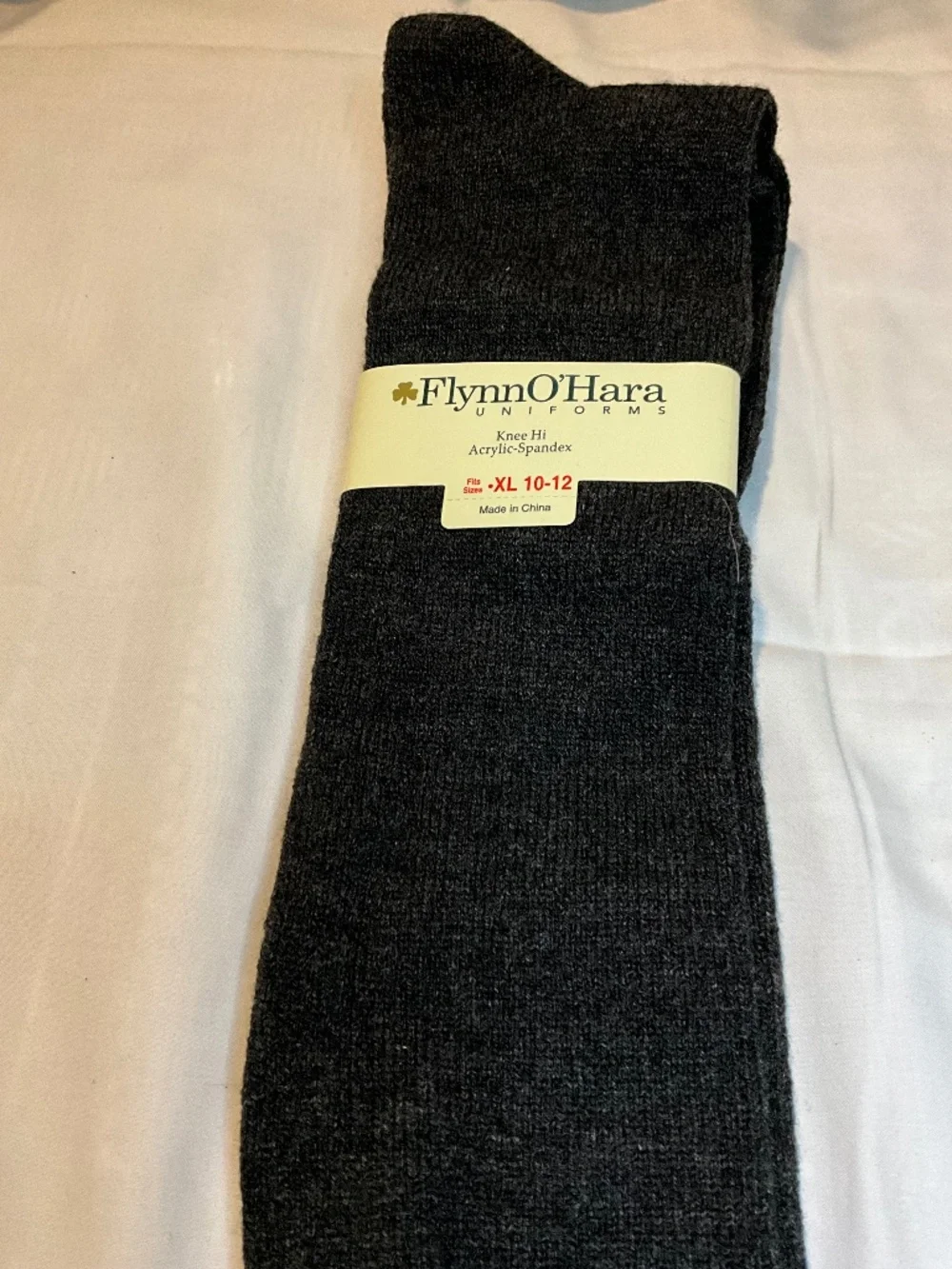 These are charcoal grey FlynnO'Hara‎ Uniforms knee-high acrylic-spandex socks in